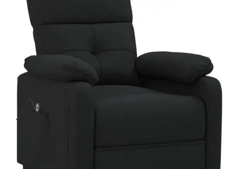 Fotoliu cu ridicare, negru, material textil - 3/5