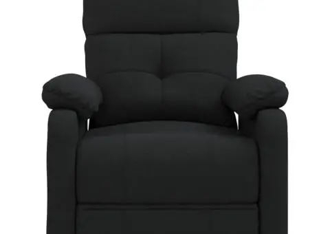 Fotoliu cu ridicare, negru, material textil - 4/5