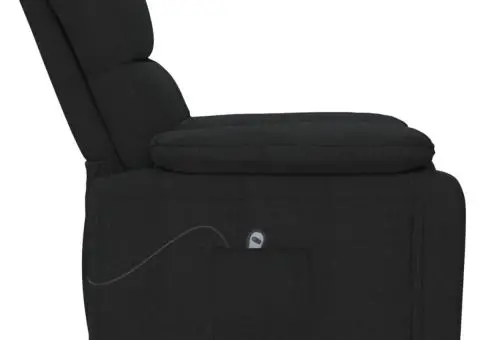 Fotoliu cu ridicare, negru, material textil - 5/5