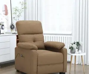vidaXL Fotoliu cu ridicare, maro, material textil