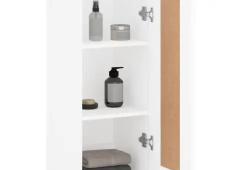 Dulap de perete, alb, 34,5x34x90 cm, lemn prelucrat - 5/5