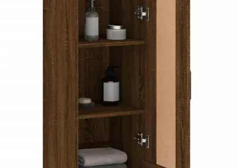 Dulap de perete, maro stejar, 34,5x34x90 cm, lemn prelucrat - 5/5