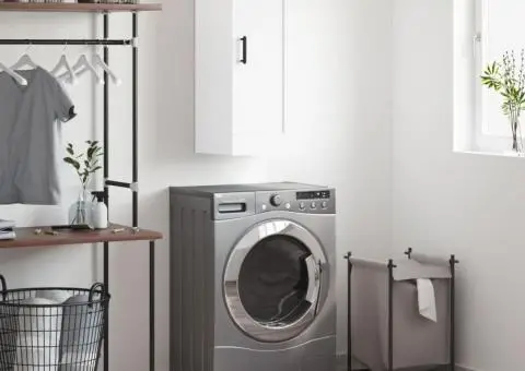 Dulap de perete, alb, 34,5x34x90 cm, lemn prelucrat - 1/5