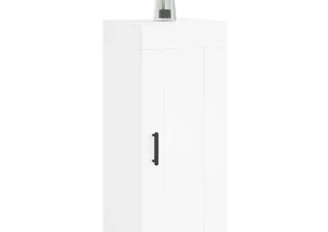 Dulap de perete, alb, 34,5x34x90 cm, lemn prelucrat - 4/5