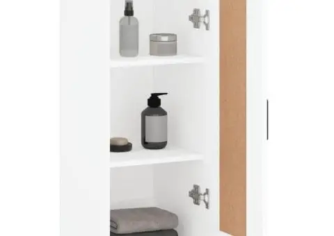 Dulap de perete, alb, 34,5x34x90 cm, lemn prelucrat - 5/5