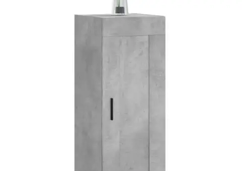 Dulap de perete, gri beton, 34,5x34x90 cm, lemn prelucrat - 4/5