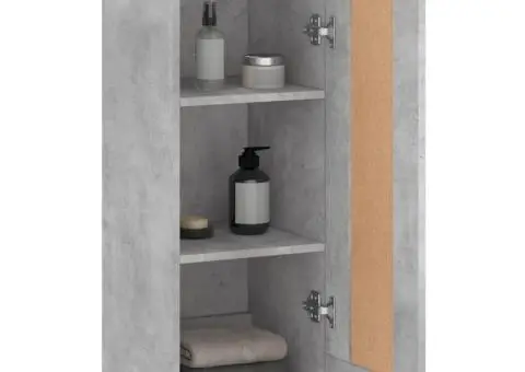 Dulap de perete, gri beton, 34,5x34x90 cm, lemn prelucrat - 5/5