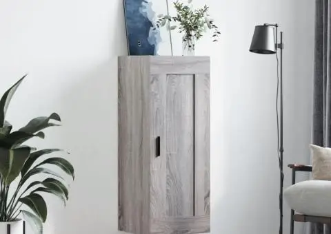 Dulap de perete, gri sonoma, 34,5x34x90 cm, lemn prelucrat - 3/5