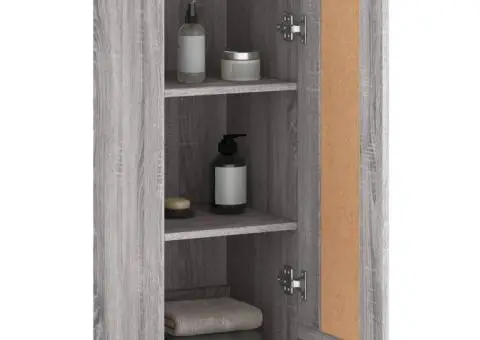 Dulap de perete, gri sonoma, 34,5x34x90 cm, lemn prelucrat - 5/5