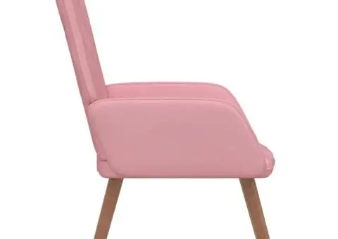 Scaun de relaxare, roz, catifea - 4/5