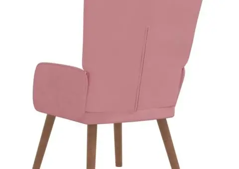 Scaun de relaxare, roz, catifea - 5/5