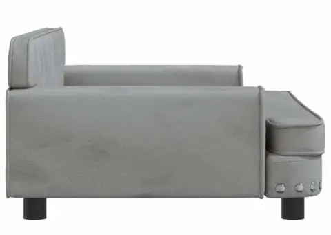 Canapea pentru copii, gri deschis, 90x53x30 cm, catifea - 4/5