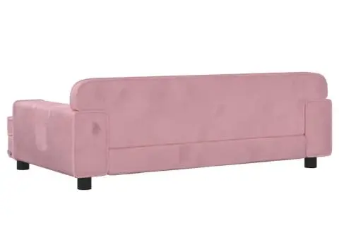 Canapea pentru copii, roz, 90x53x30 cm, catifea - 5/5