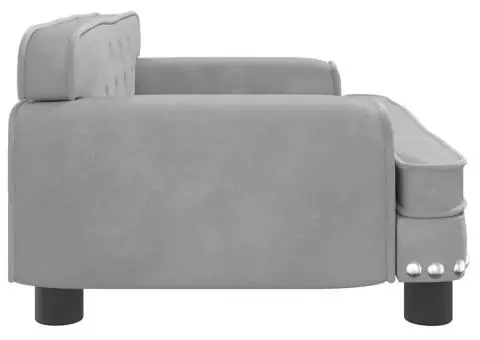 Canapea pentru copii, gri deschis, 70x45x30 cm, catifea - 4/5