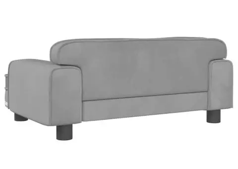 Canapea pentru copii, gri deschis, 70x45x30 cm, catifea - 5/5