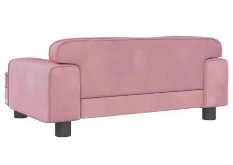 Canapea pentru copii, roz, 70x45x30 cm, catifea - 5/5