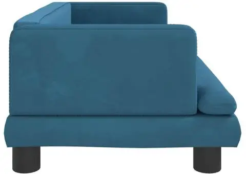 Canapea pentru copii, albastru, 80x45x30 cm, catifea - 4/5