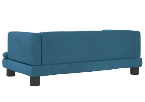 Canapea pentru copii, albastru, 80x45x30 cm, catifea - 5/5