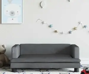 vidaXL Canapea pentru copii, gri închis, 80x45x30 cm, catifea