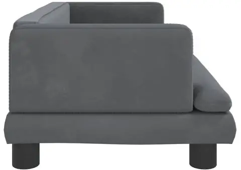 Canapea pentru copii, gri închis, 80x45x30 cm, catifea - 4/5