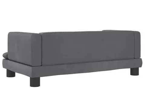 Canapea pentru copii, gri închis, 80x45x30 cm, catifea - 5/5