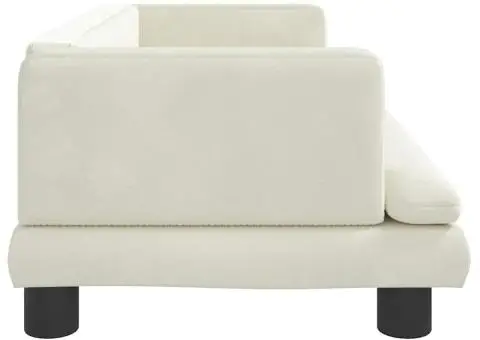 Canapea pentru copii, crem, 80x45x30 cm, catifea - 4/5