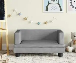 vidaXL Canapea pentru copii, gri, 60x40x30 cm, catifea