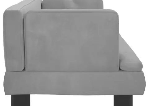 Canapea pentru copii, gri, 60x40x30 cm, catifea - 4/5