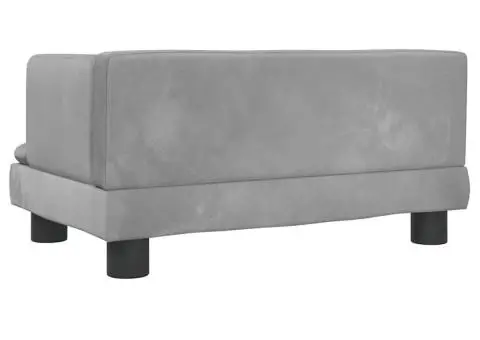 Canapea pentru copii, gri, 60x40x30 cm, catifea - 5/5