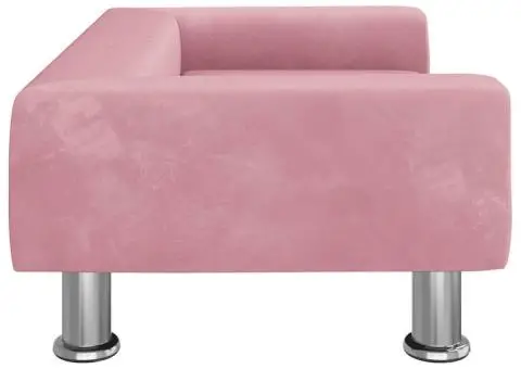 Canapea pentru copii, roz, 70x45x26,5 cm, catifea - 4/5