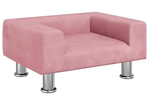 Canapea pentru copii, roz, 50x40x26,5 cm, catifea - 2/5
