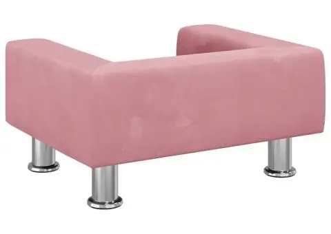 Canapea pentru copii, roz, 50x40x26,5 cm, catifea - 5/5