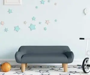 vidaXL Canapea pentru copii, gri închis, 70x40x24 cm, material textil