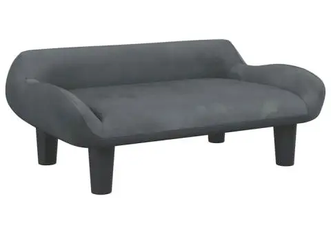 Canapea pentru copii, gri închis, 70x40x24 cm, catifea - 2/5