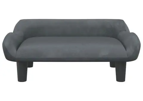 Canapea pentru copii, gri închis, 70x40x24 cm, catifea - 3/5