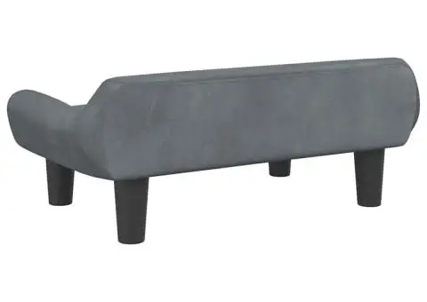 Canapea pentru copii, gri închis, 70x40x24 cm, catifea - 5/5