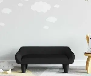 vidaXL Canapea pentru copii, negru, 70x40x24 cm, catifea