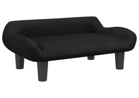 Canapea pentru copii, negru, 70x40x24 cm, catifea - 2/5