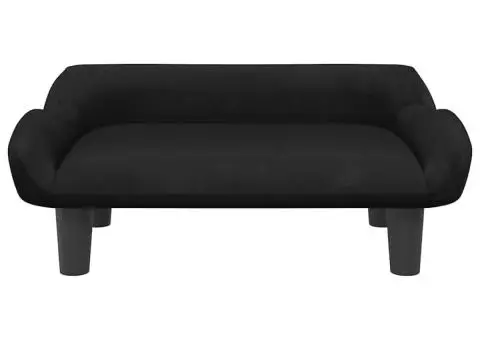 Canapea pentru copii, negru, 70x40x24 cm, catifea - 3/5
