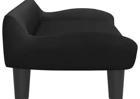 Canapea pentru copii, negru, 70x40x24 cm, catifea - 4/5