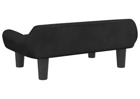 Canapea pentru copii, negru, 70x40x24 cm, catifea - 5/5
