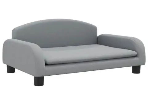 Canapea pentru copii, gri, 70x45x30 cm, material textil - 2/5