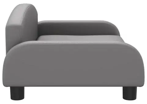 Canapea pentru copii, gri, 70x45x30 cm, piele ecologică - 4/5