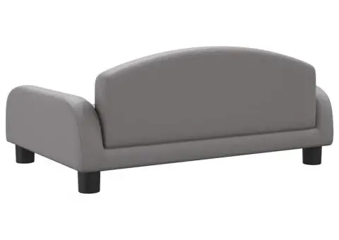 Canapea pentru copii, gri, 70x45x30 cm, piele ecologică - 5/5