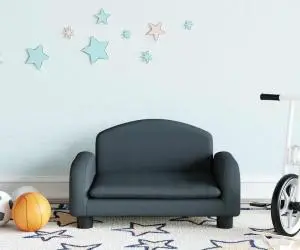 vidaXL Canapea pentru copii, gri închis, 50x40x30 cm, material textil