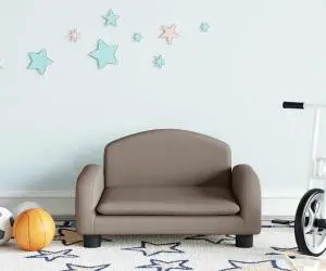 vidaXL Canapea pentru copii, gri taupe, 50x40x30 cm, material textil