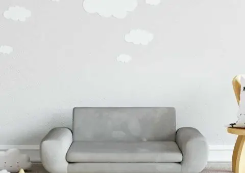 Canapea pentru copii, gri deschis, 70x45x33 cm, catifea - 1/5