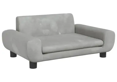 Canapea pentru copii, gri deschis, 70x45x33 cm, catifea - 2/5