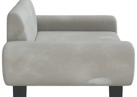 Canapea pentru copii, gri deschis, 70x45x33 cm, catifea - 4/5