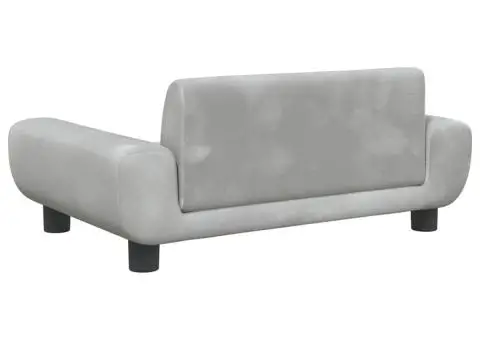 Canapea pentru copii, gri deschis, 70x45x33 cm, catifea - 5/5